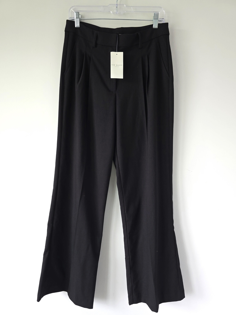 Ted Baker High Rise Wide Leg Pleated Trousers 6 Black Dress Pants  NWT